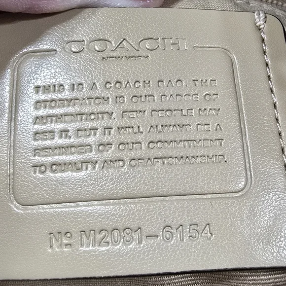 COACH PEBBLE LEATHER SHOULDER BAG, LIKE NEW TAN-TAUPE-BROWN, POCKETS, LINED - Picture 10 of 10